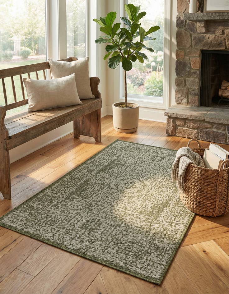 Detail image of 3' x 5' 3 Washable Traditional Indoor / Outdoor Rug