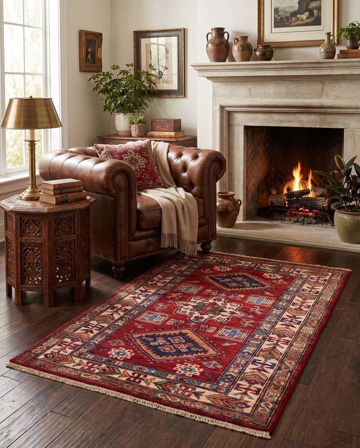 Detail image of 80cm x 120cm Hand Knotted Kazak Rug