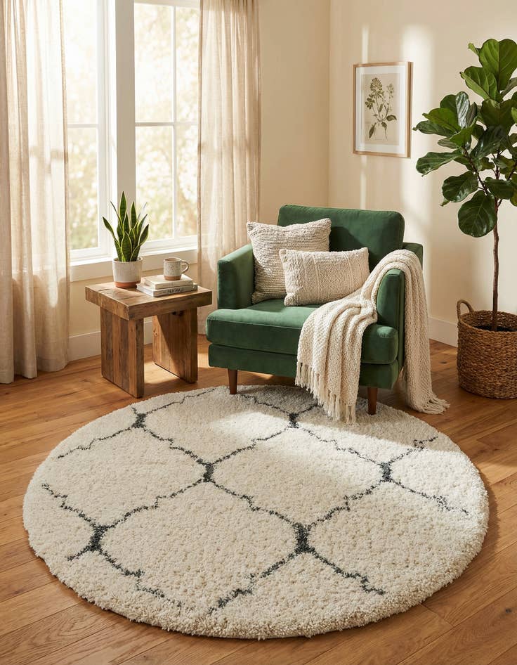 Detail image of 5' x 5' Marrakesh Shag Round Rug