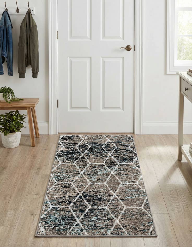 Detail image of  2' x 4' Lattice Frieze Runner Rug