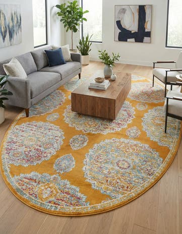 Orange Paragon Oval Rug