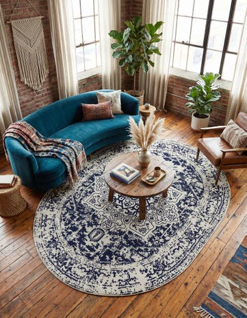 Blue Arlington Oval Rug