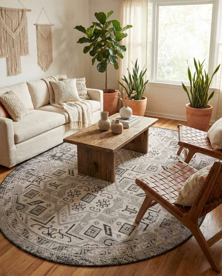 7' 10 x 10' Easy-Clean Aztec Indoor / Outdoor Oval Rug