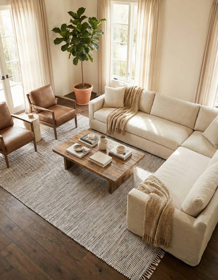 Detail image of 9' x 12' Hand Woven Chindi Jute Rug