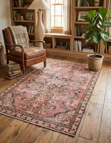 3' 9 x 5' 8 Hand Knotted Ultra Vintage Persian Wool Rug