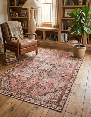 3' 9 x 5' 8 Hand Knotted Ultra Vintage Persian Wool Rug