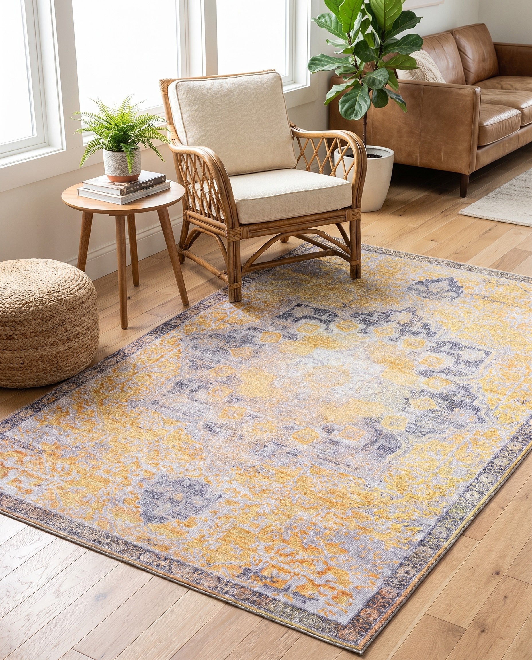 5' 3 x 8' Washable Francesca Rug