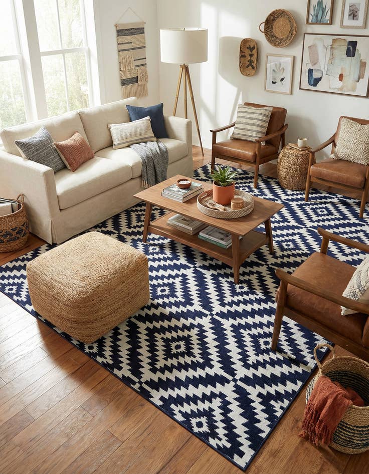 Detail image of 7' 10 x 10' Easy-Clean Sabrina Soto Indoor / Outdoor Rug