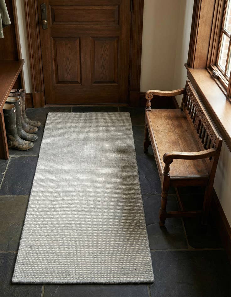 Detail image of 2' x 4' 1  Hand Woven Jill Zarin English Manor Farmhouse Wool Runner Rug