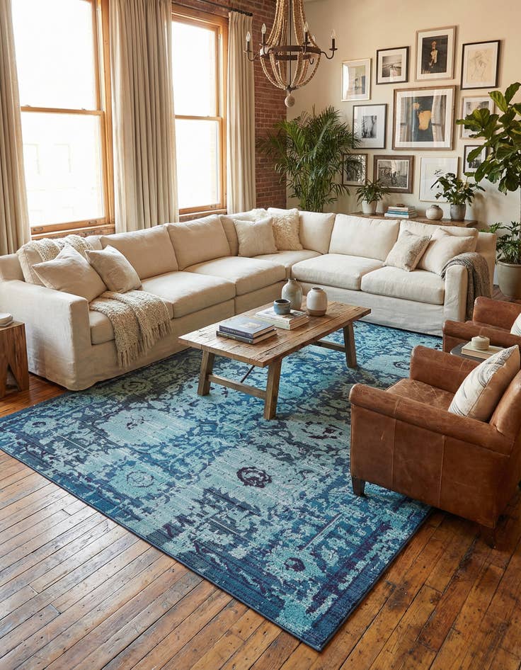 Detail image of 10' 6 x 16' 5 Washable Fleur Rug