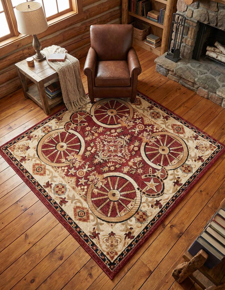 Detail image of 5' 3 x 5' 3 Pioneer Square Rug