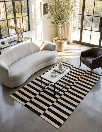 4' 2 x 5' 10 Hand Woven Kilim Modern Wool Rug