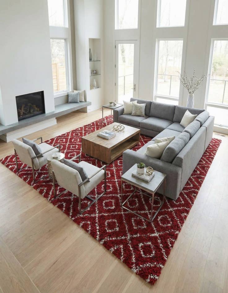 Detail image of 10' 8 x 14' Trellis Shag Rug