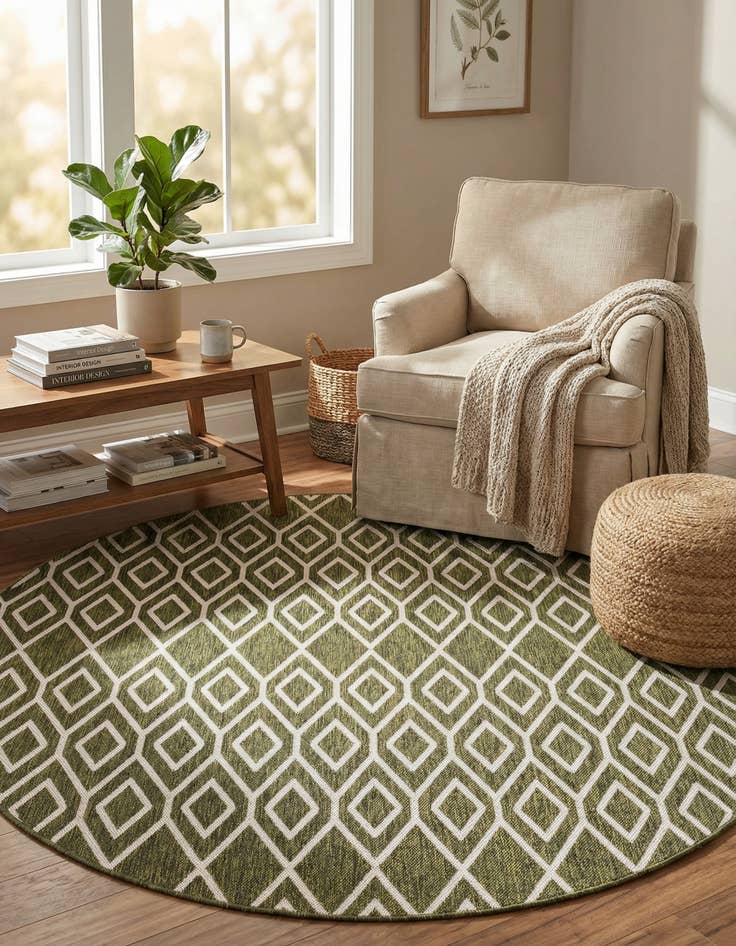 Detail image of 6' 7 x 6' 7 Washable Jill Zarin Turks and Caicos Indoor / Outdoor Round Rug