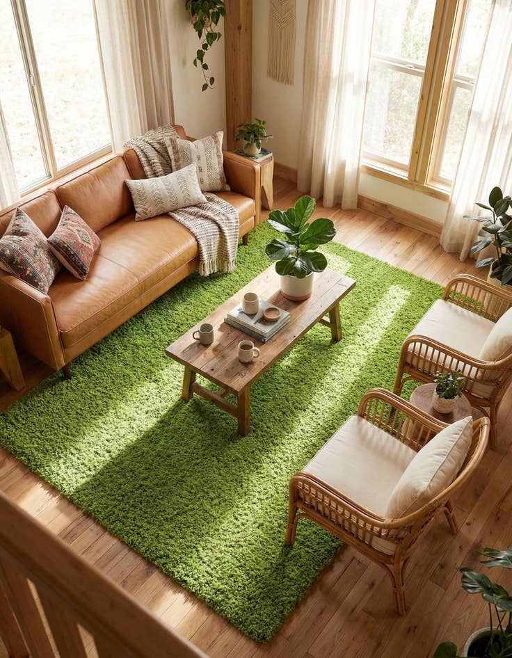 Detail image of 6' x 9' Solid Shag Rug