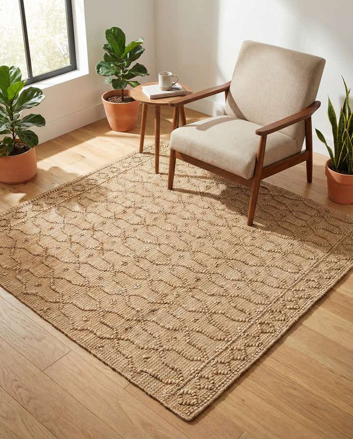 5' 3 x 5' 3 Hand Woven Larsa Jute Square Rug