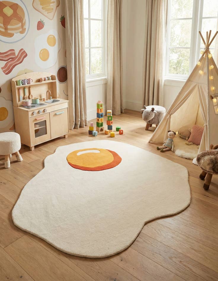Detail image of 7' 10 x 7' 10 Playtime Kids Wool Freeform Rug