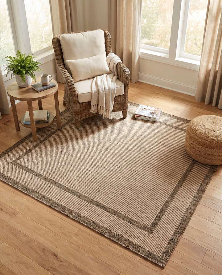 6' x 6' Easy-Clean Border Indoor / Outdoor Square Rug