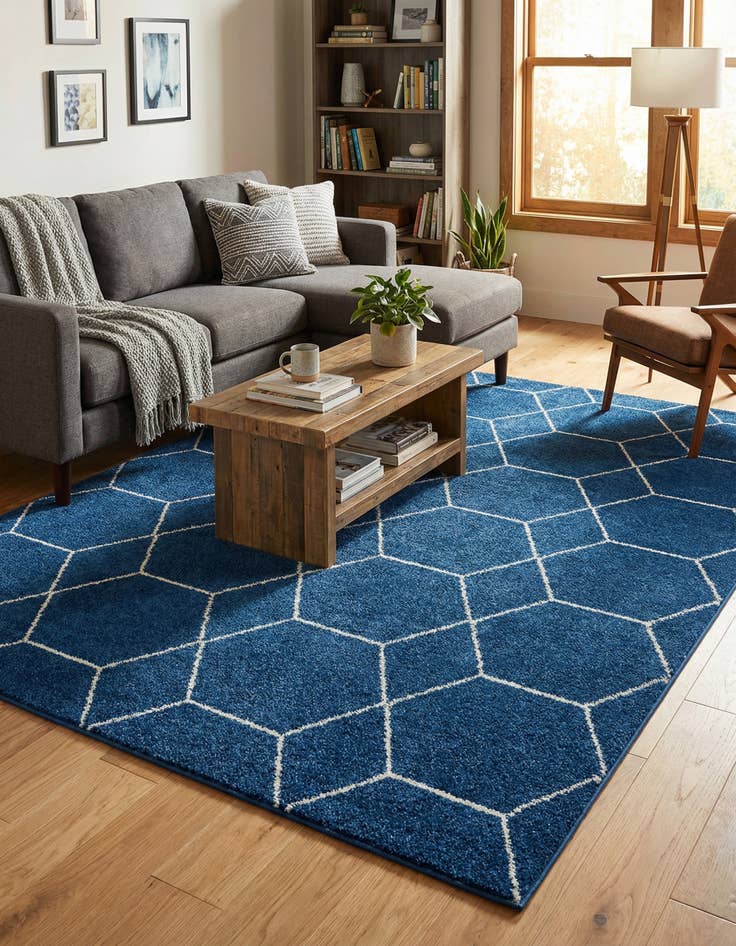 Detail image of 7' 10 x 10' Lattice Frieze Rug