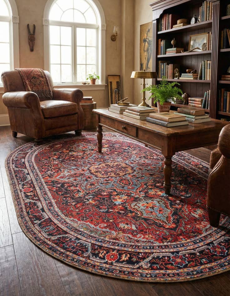 Detail image of 7' 6 x 10' 6 Timeless Oval Rug