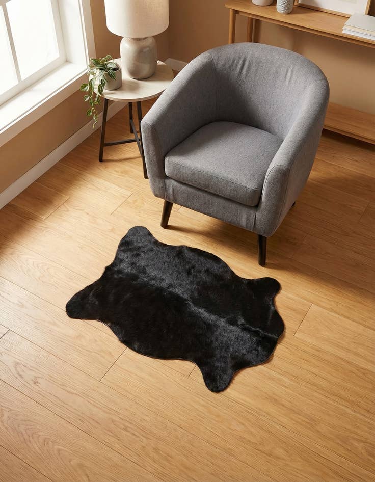 Detail image of 1' 8 x 2' 6 Cowhide Leather Rug