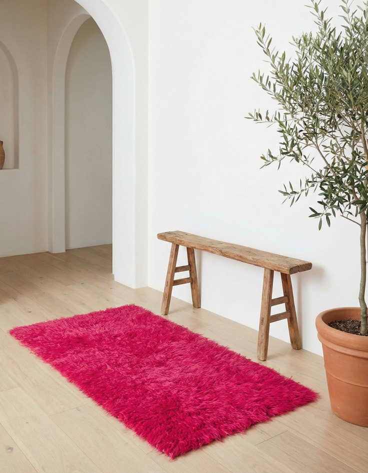 Detail image of 2' 3 x 4' 4 Hand Knotted Moroccan Wool Runner Rug