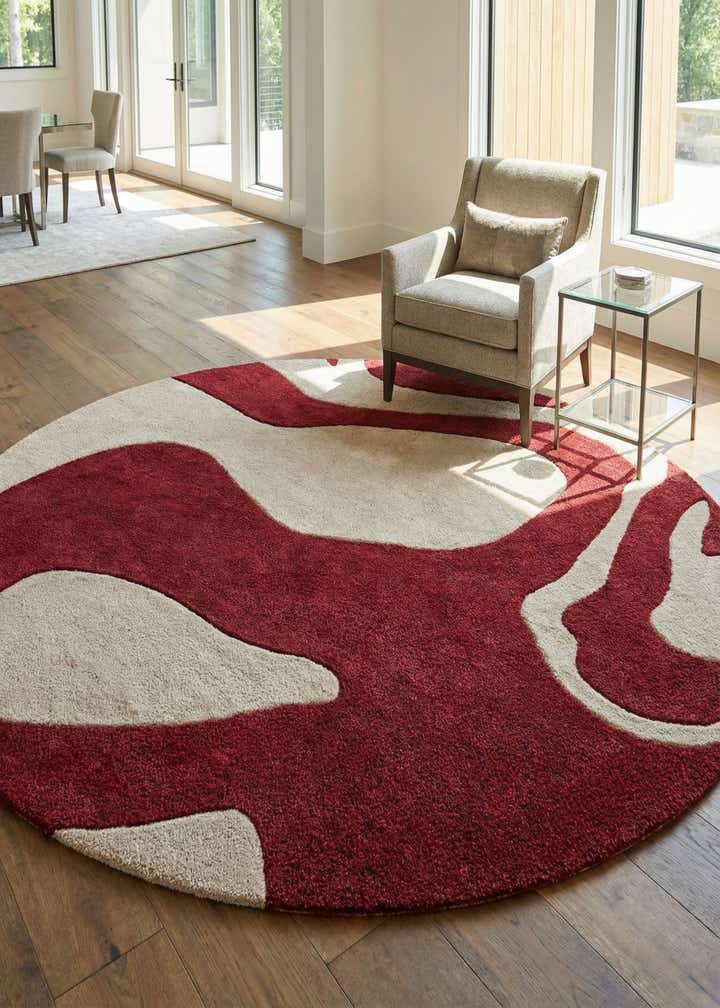 8' x 8' Handtufted Wool Round Rug