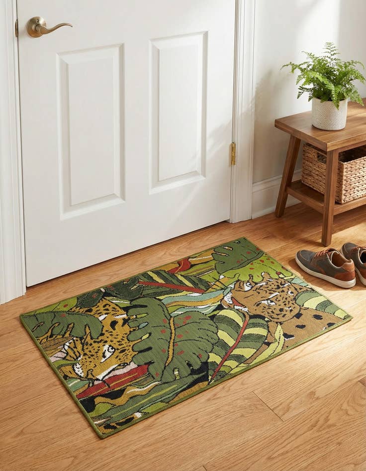 Detail image of 2' x 3' Easy-Clean Botanical Indoor / Outdoor Rug