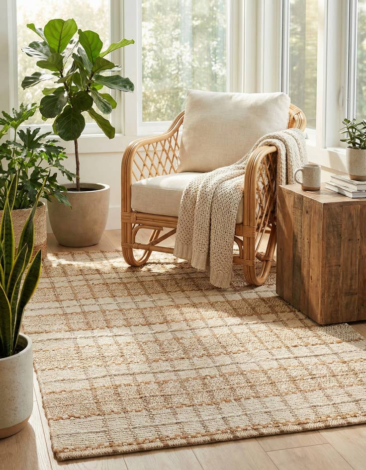 Detail image of 4' 1 x 6' 1  Hand Braided Laurel Handwoven Jute Rug