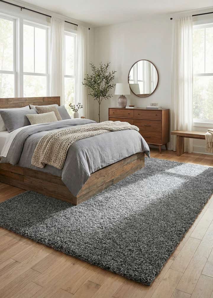 6' x 9' Soft Solid Shag Rug