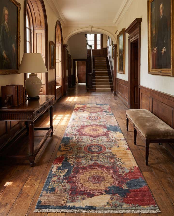 85cm x 300cm Hand Knotted Mamluk Ziegler Runner Rug