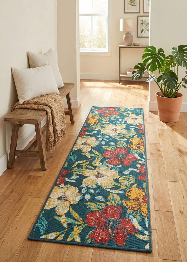 2' x 6' Easy-Clean Coastal Indoor / Outdoor Runner Rug