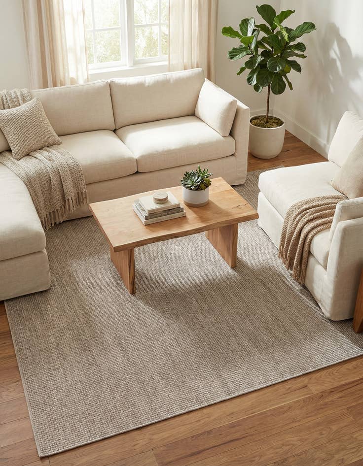 Detail image of  5' 3 x 8'  Washable Solid Indoor / Outdoor Rug