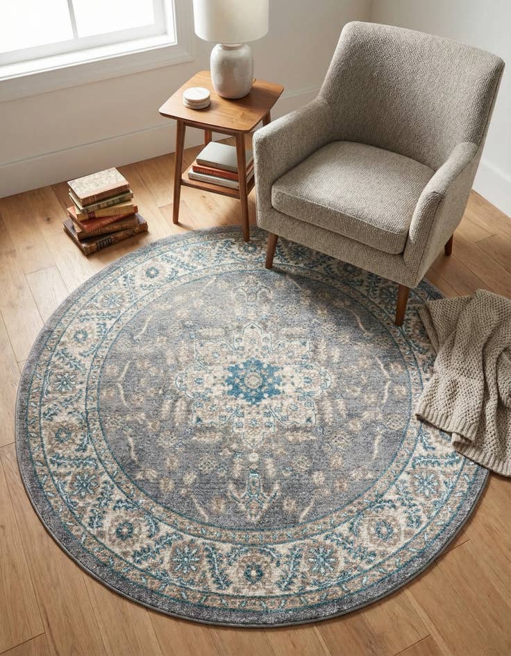 Detail image of 5' x 5' Viola Round Rug