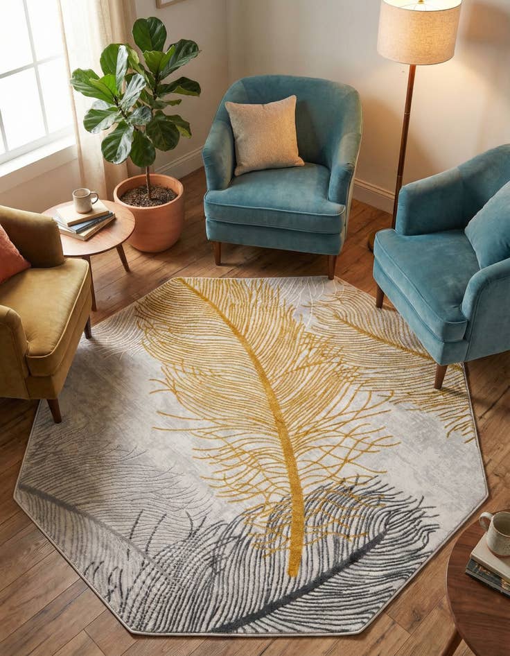 Detail image of 5' 3 x 5' 3 Finsbury Octagon Rug