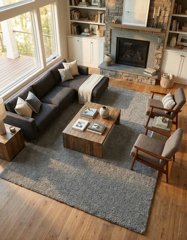 Detail image of 10' x 14' Solid Frieze Rug