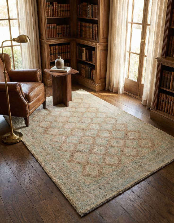 Detail image of 3' 11 x 5' Hand Knotted Oushak Wool Rug