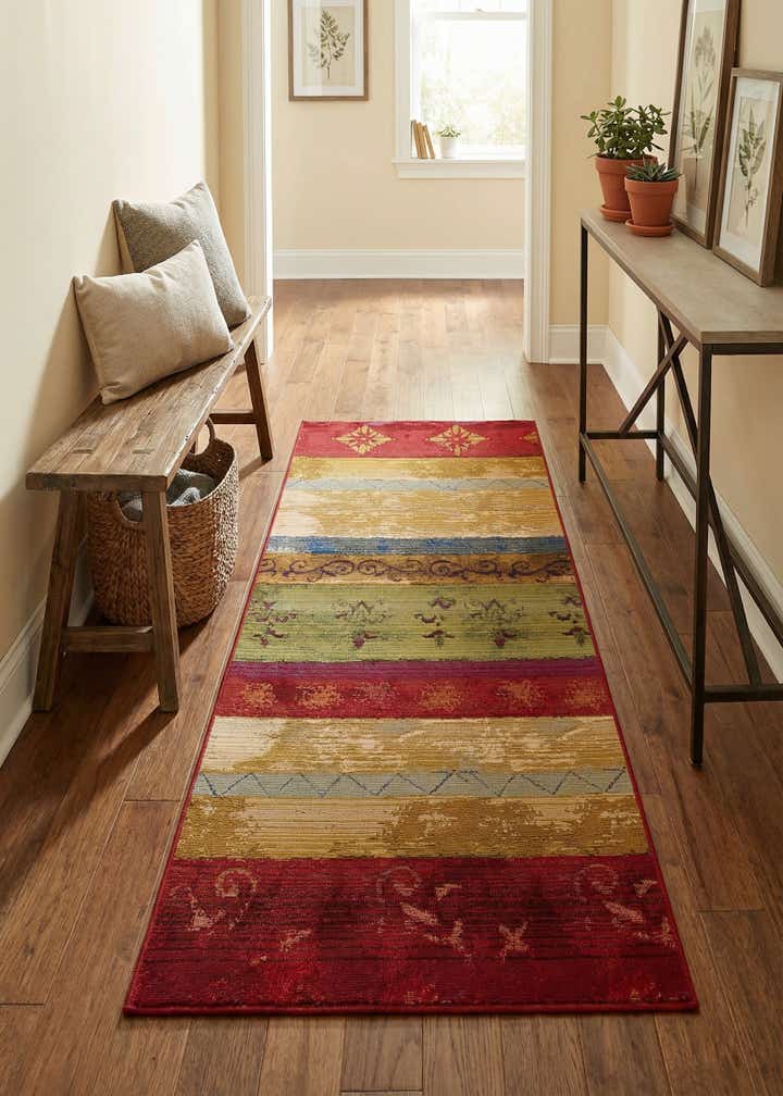 2' 7 x 7' Easy-Clean Modern Indoor / Outdoor Runner Rug