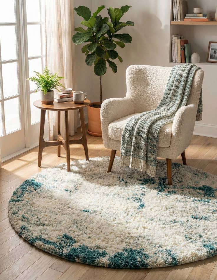 Detail image of 5' 3 x 5' 3 Soft Touch Shag Round Rug