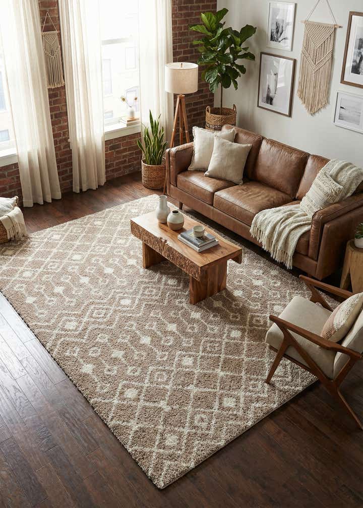 10' 8 x 14' Moroccan Trellis Shag Rug