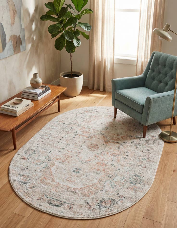 Detail image of 4' x 6' Madeline Vintage Oval Rug