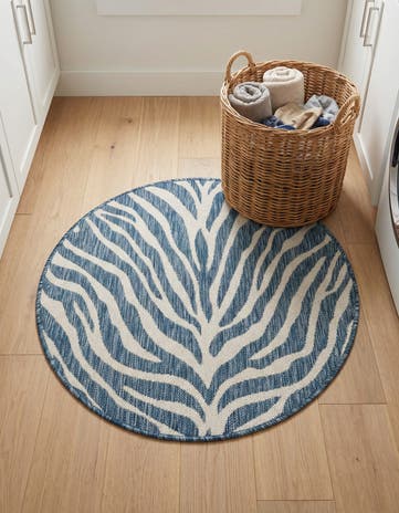 3' x 3' Easy-Clean Safari Indoor / Outdoor Round Rug
