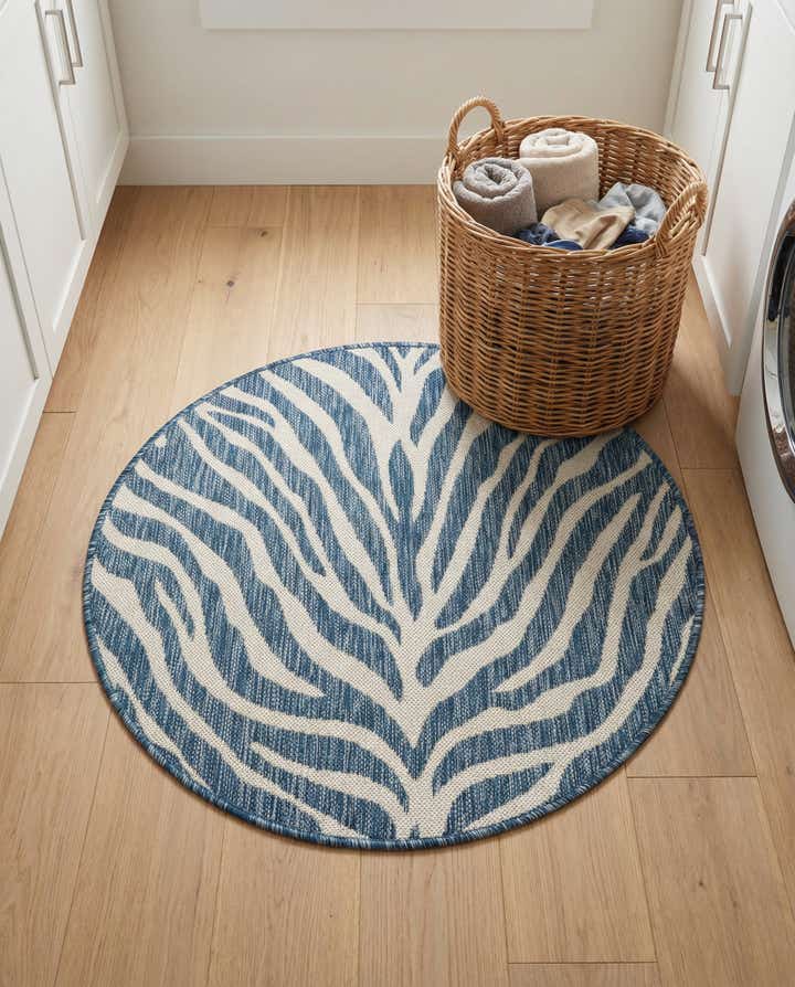 3' x 3' Easy-Clean Safari Indoor / Outdoor Round Rug