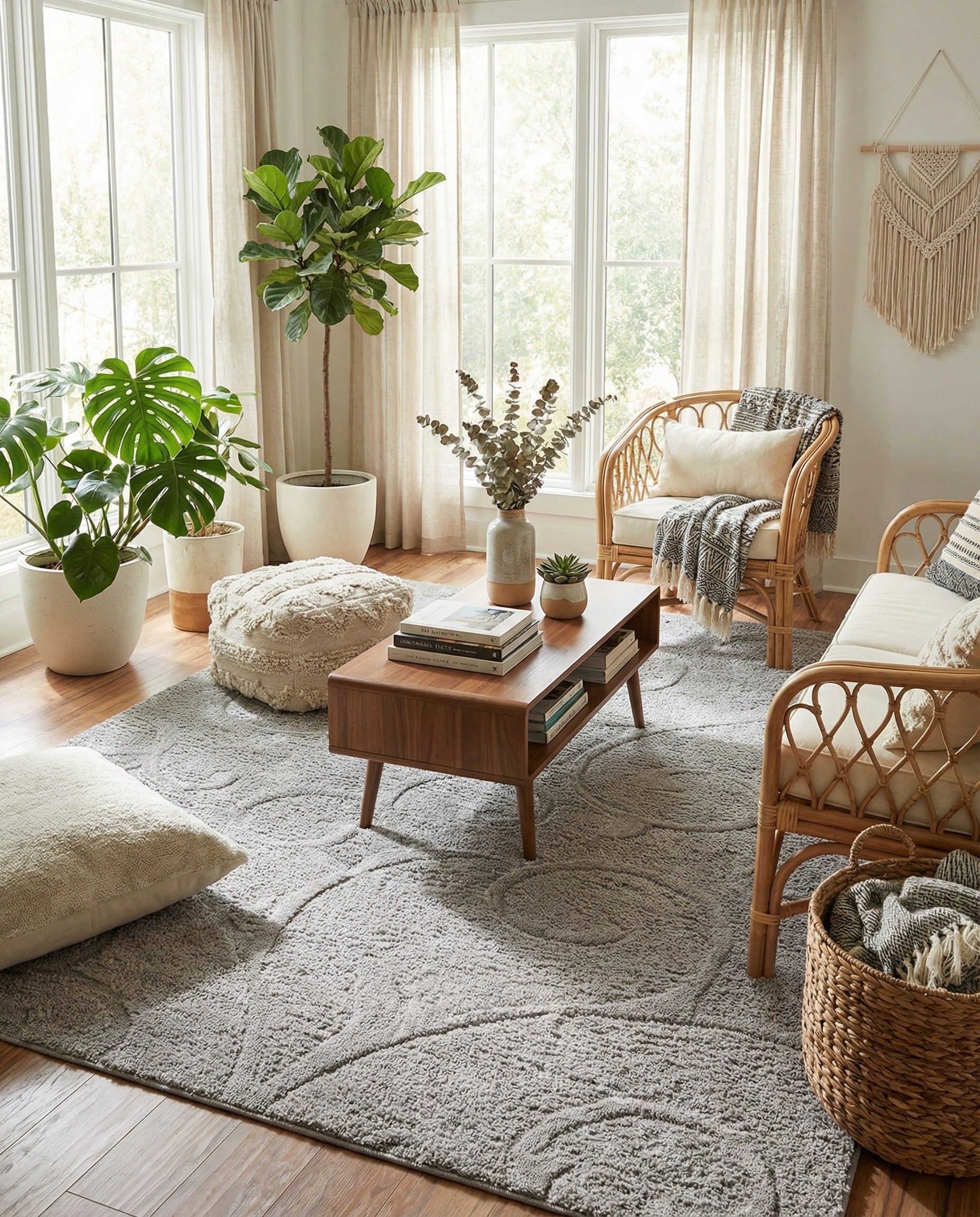 9' x 12' 2 Floral Shag Rug