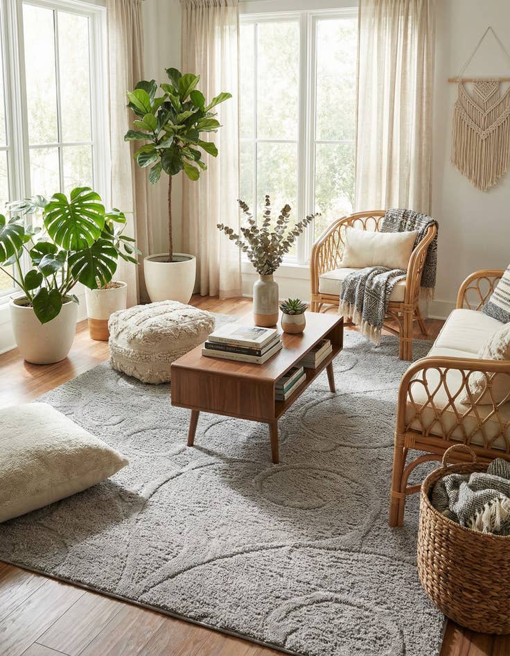 Detail image of 9' x 12' 2 Botanical Shag Rug