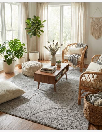 9' x 12' 2 Floral Shag Rug