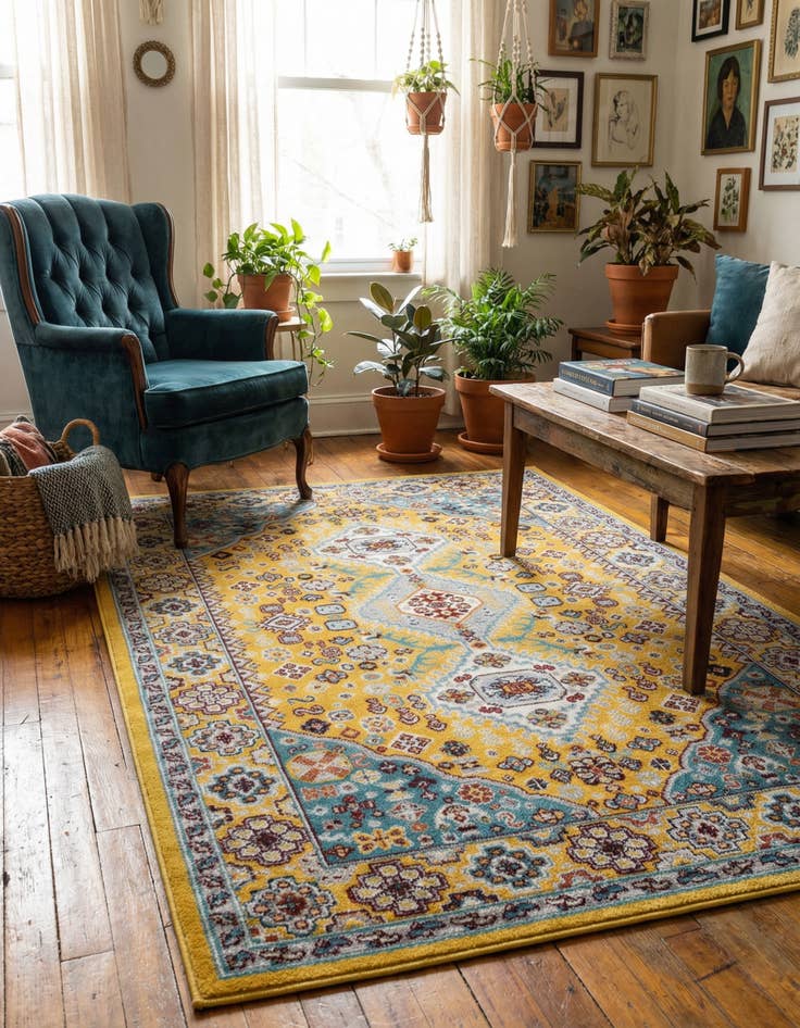 Detail image of 5' 3 x 8' Kamala Washable Rug