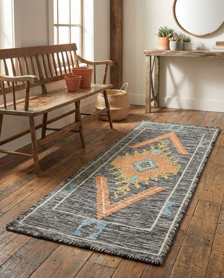 2' x 5' 1 Hand Woven Kilim Wool Runner Rug
