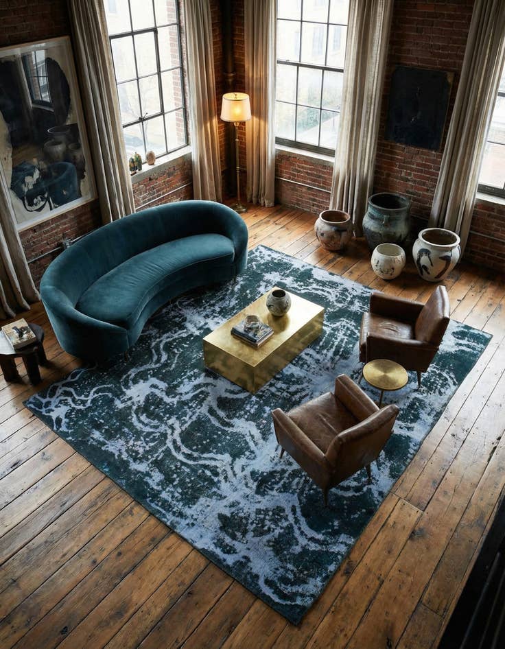 Detail image of 7' 10 x 9' 2 Hand Knotted Ultra Vintage Persian Wool Square Rug