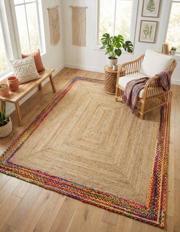 8' x 10' Handmade Braided Jute Rug